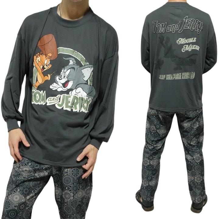 メンズセレクト トムとジェリー Tシャツ ロンT 長袖 服 グッズ 薄手