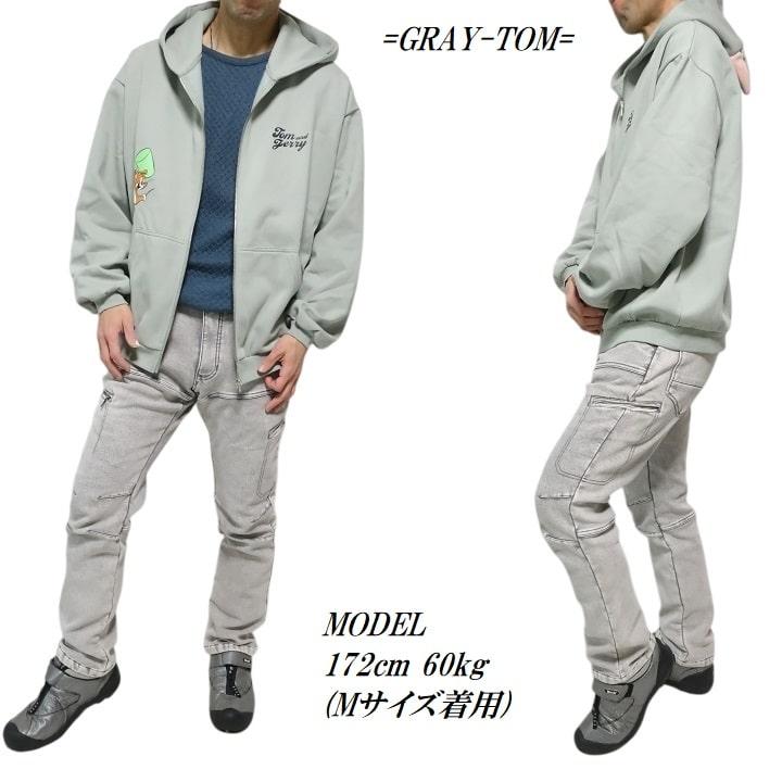 ROTTENGRAFFTY 耳付きジップアップパーカー GRAY XLサイズ 2WAYジップ