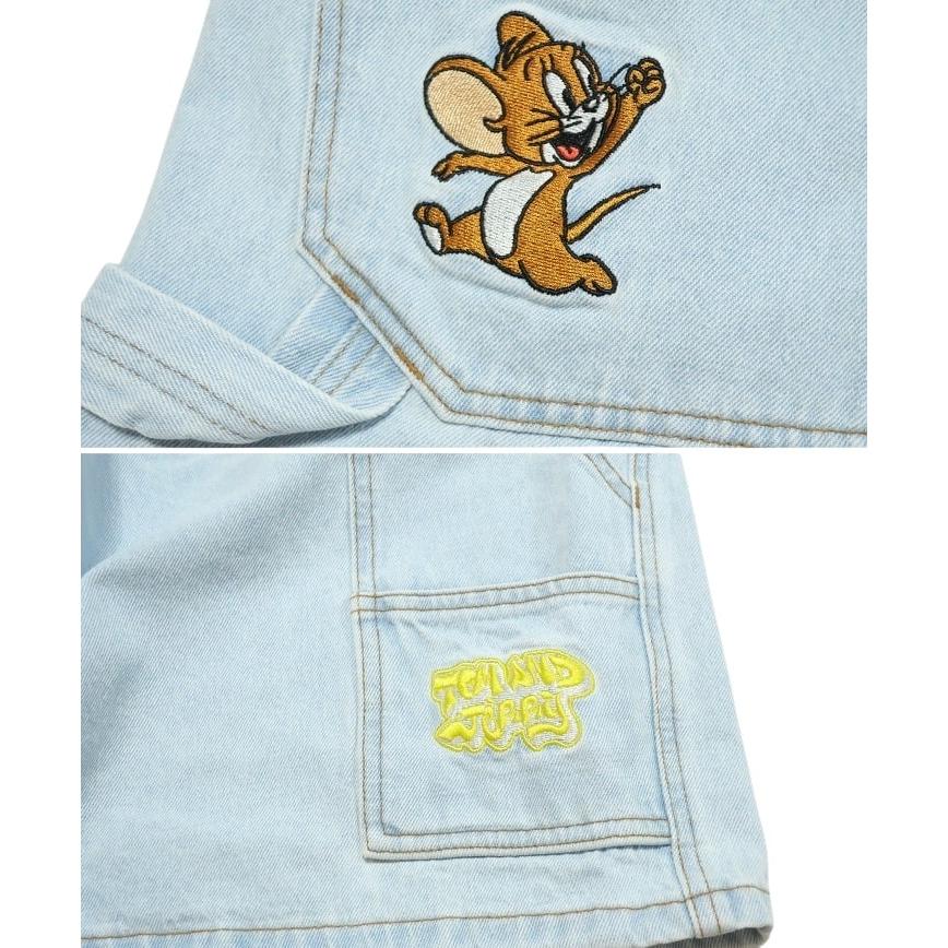 メンズセレクト トムとジェリー デニム ハーフパンツ 刺繍