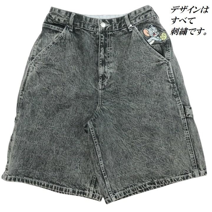 メンズセレクト トムとジェリー デニム ハーフパンツ 刺繍 メンズ