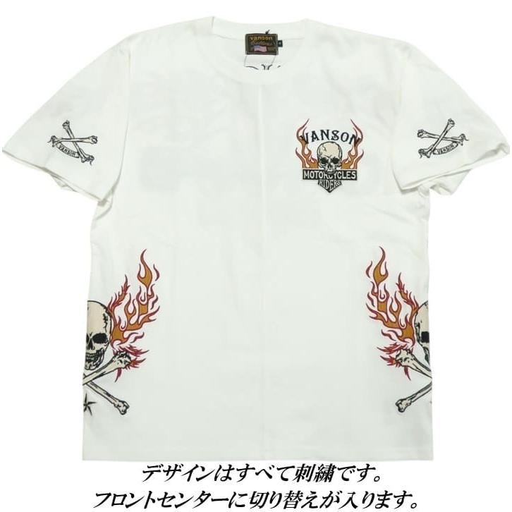 新品vanson バンソン　スカル✖️ヒューマンボーン＆ファイヤーデザインTシャツ VANSON（バンソン） VANSON Tシャツ メンズ ファイヤー/炎 スカル