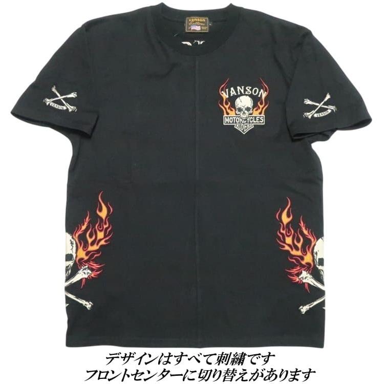 VANSON（バンソン） VANSON Tシャツ メンズ ファイヤー/炎 スカル