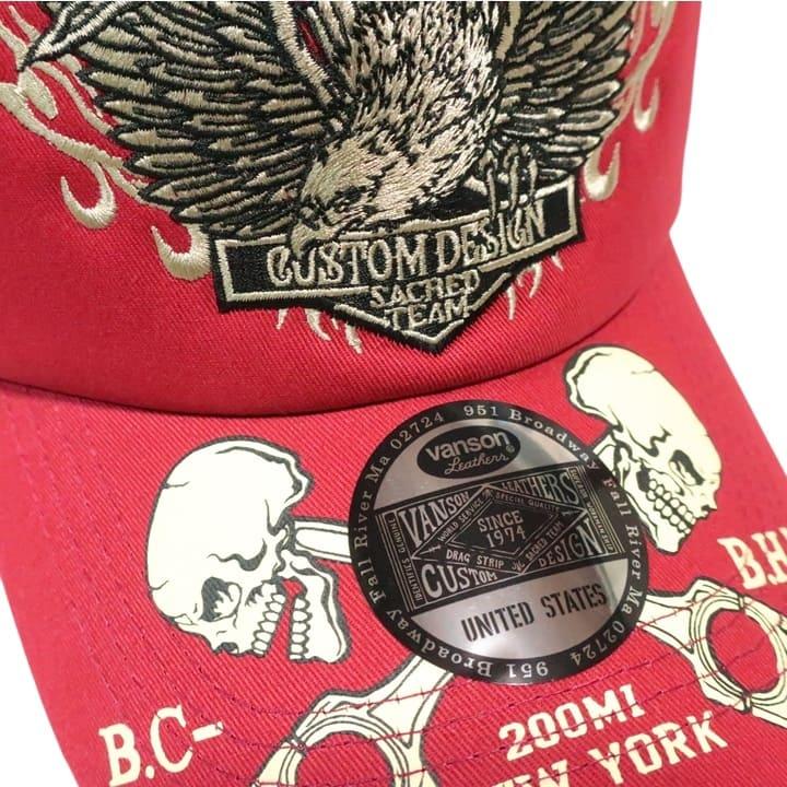 新品未使用バンソンvanson デザインCAP VANSON（バンソン） キャップ メンズ 炎/ファイヤー/スカル/ドクロ