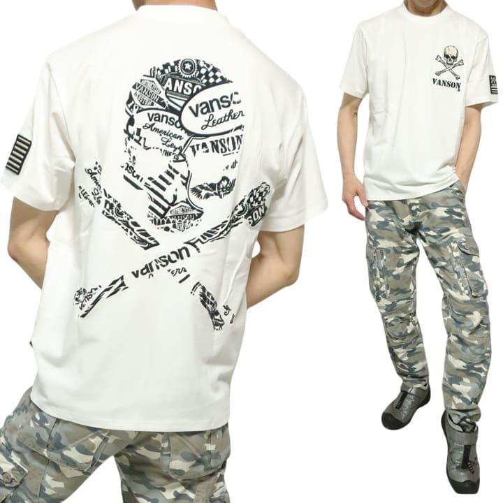 VANSON（バンソン） VANSON Tシャツ スカル/ドクロ/髑髏 クロスボーン