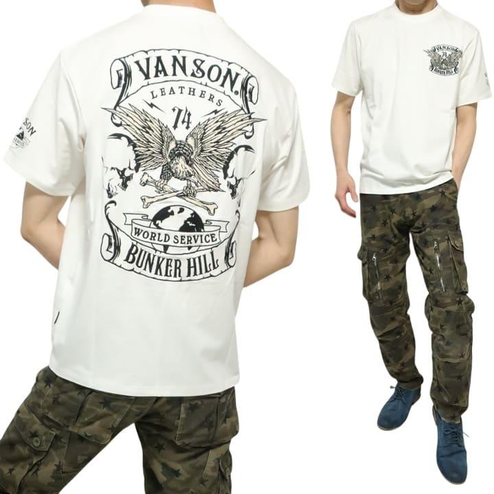 VANSON（バンソン） VANSON Tシャツ スカル/ドクロ イーグル/クロス