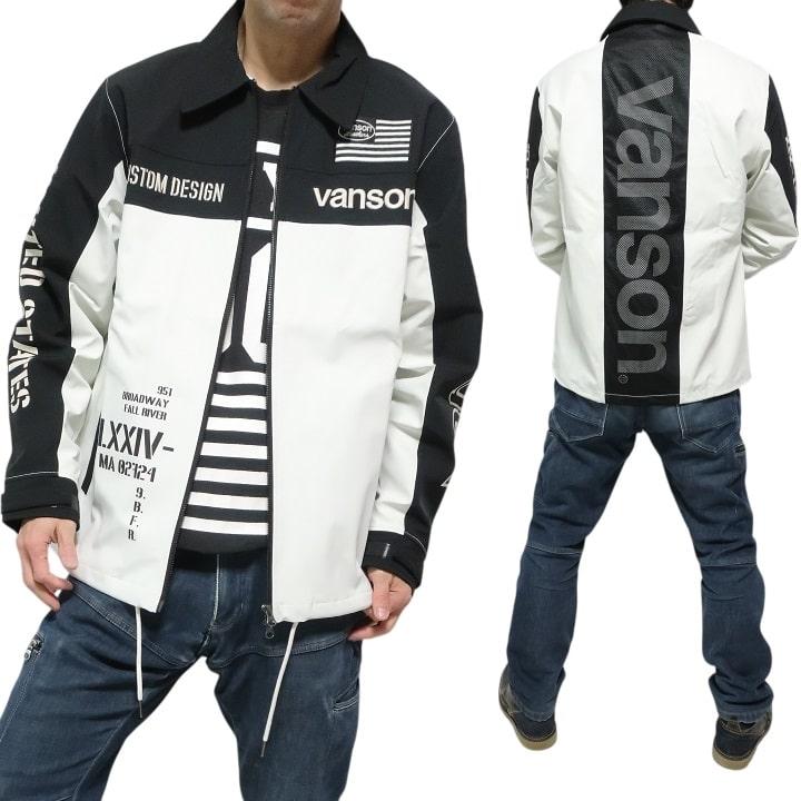 VANSON（バンソン） ヴァンソン 刺繍プリント 3層 ストレッチ