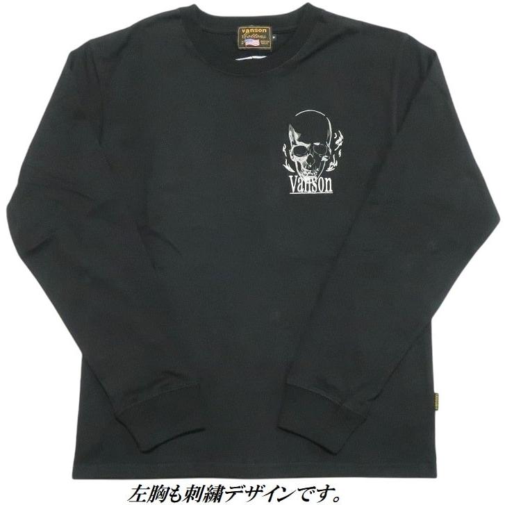 VANSON（バンソン） VANSON Tシャツ ロンT ビッグ スカル/ドクロ/刺繍 