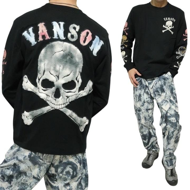 VANSON（バンソン） VANSON Tシャツ ロンT ビッグ スカル/ドクロ/刺繍