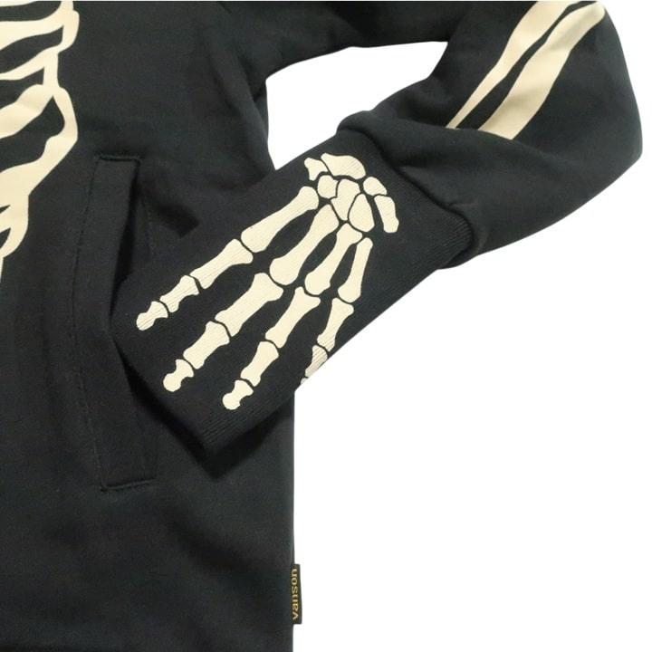 VANSON スカル/ボーン/ドクロ/髑髏 ジップパーカー 指ぬき ジャケット スケルトンボーン バンソン NVSZ-2211 ネバーマインド | VANSON | 15