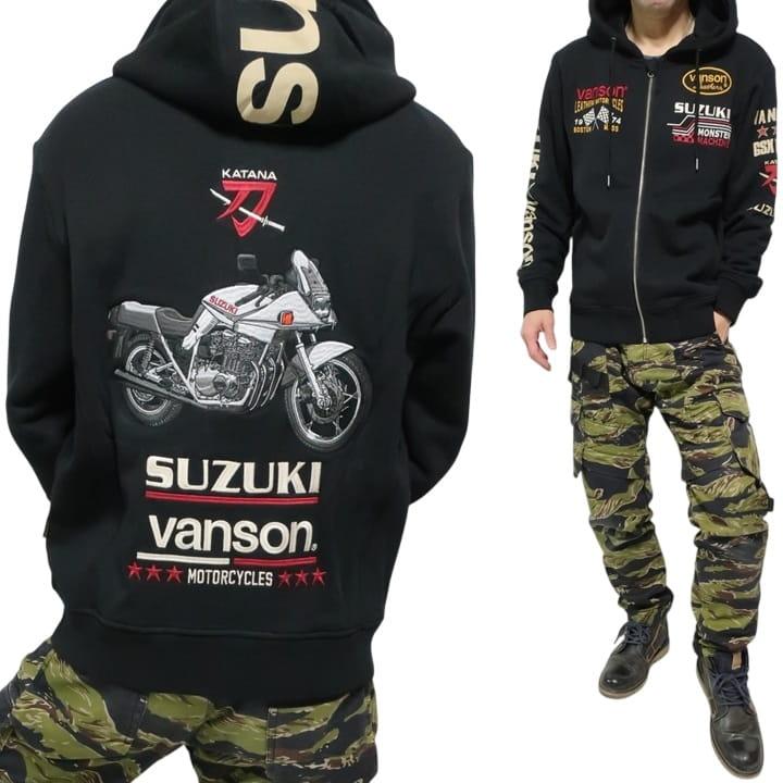 VANSON バンソン ブランド スズキ/SUZUKI/バイク katana/刀 ジップ パーカー ジャケット ヴァンソン SMV-2505 ネバーマインド | VANSON | 03