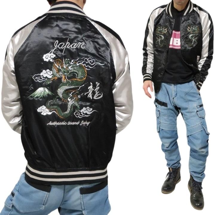 メンズセレクト スカジャン メンズ 和柄 和風 刺繍 龍/竜/ドラゴン