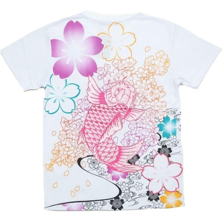 メンズセレクト 昇り鯉/コイ/こい Tシャツ/半袖 和柄/和風 刺繍 服 