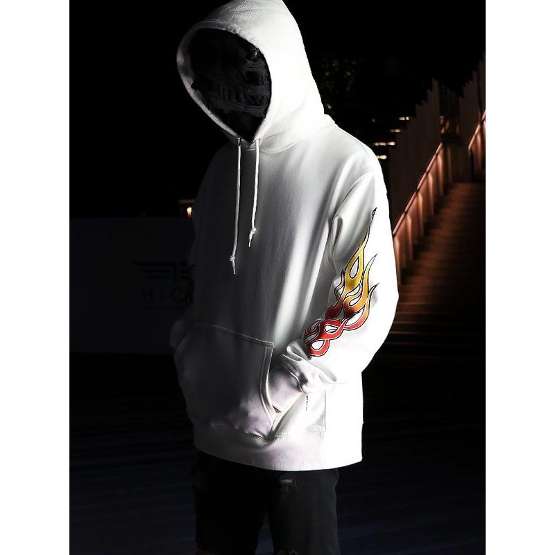 【50%OFF SALE】UNUSUAL【アンユージュアル】FLAMES BLAZED UP SWEAT HOODIE 【フレイムス ブレイズド アップ スウェットフーディ】/ OFF WHITE @14000｜shinkirou｜11