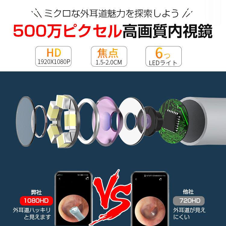 耳かきカメラ 500万画素 iphone対応 Android 光る耳かき 見える耳かきカメラ イヤースコープ カメラ付き耳かき LEDライト｜shinmei-shop｜07
