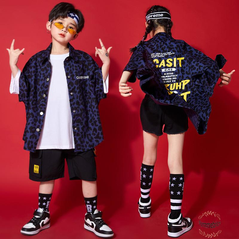 韓国子供服 Hiphop ヒップホップ ヒョウ柄 キッズダンス衣装 Jazz 応援団 ジャズダンス 練習着 単品販売 ダンスウェア 団体服 爆売りセール開催中 ステージ衣装 女の子 男の子