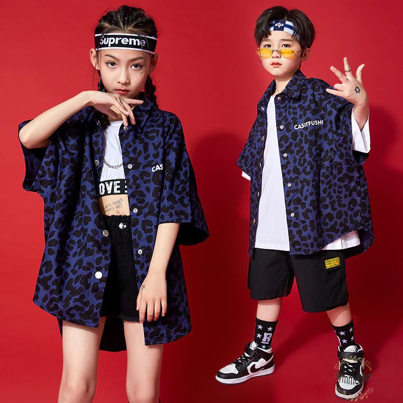 韓国子供服 Hiphop ヒップホップ ヒョウ柄 キッズダンス衣装 Jazz 応援団 ジャズダンス 練習着 単品販売 ダンスウェア 団体服 爆売りセール開催中 ステージ衣装 女の子 男の子