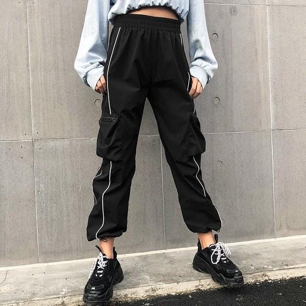 ボトムス カーゴパンツ ロゴ スポーティ ユニセックス ダンス 衣装 韓国 ファッション 大きいサイズ 個性的 服 原宿系 男女兼用