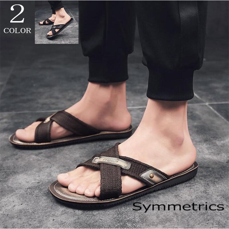 サンダル メンズ カジュアルサンダル スリッパ サマーサンダル ビーチサンダル 夏 シューズ ビーサン 部屋着 Zy594 Symmetrics 通販 Yahoo ショッピング