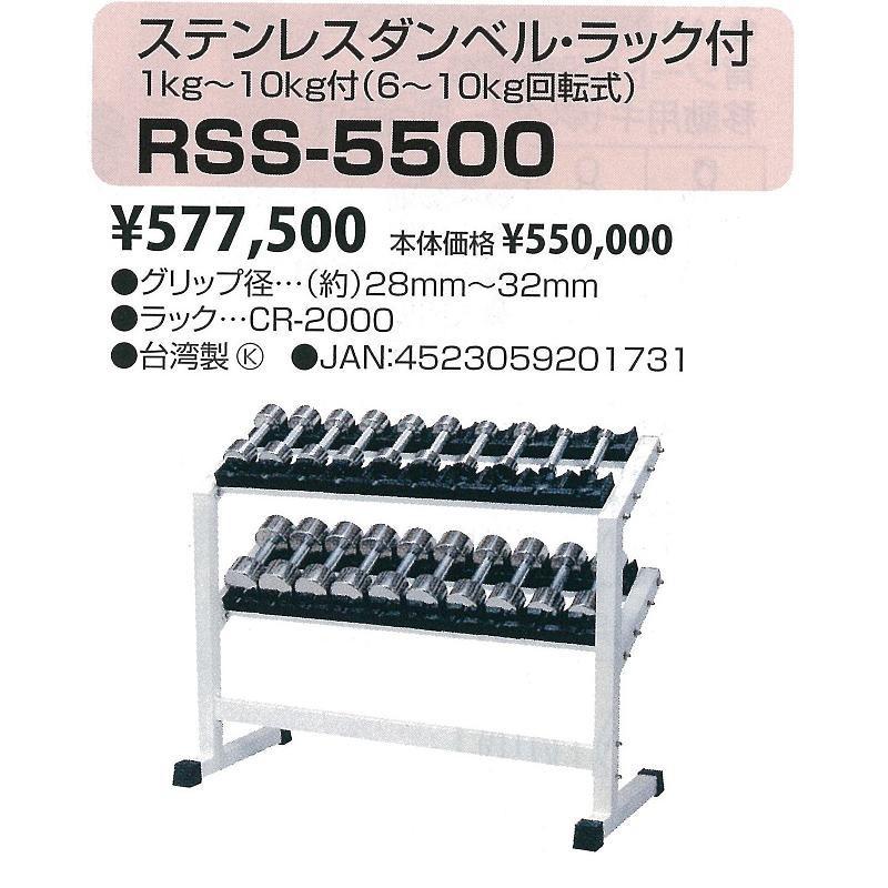 送料無料(沖縄・離島を除く)RSS-5500 ステンレスダンベル・ラック付 