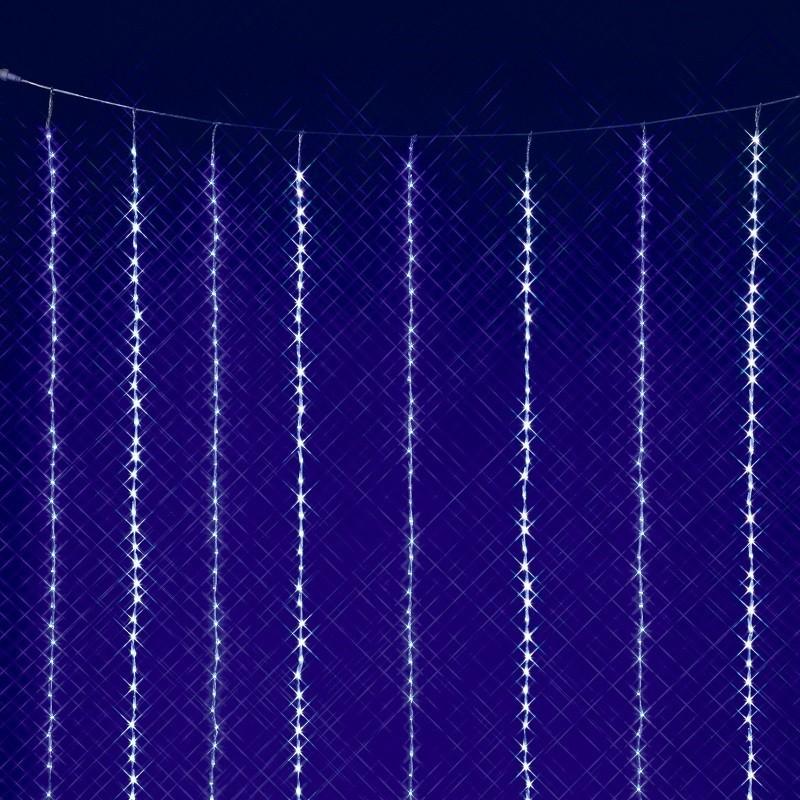 フローレックス　KT-3068　2M×3MホワイトブルーLEDカーテンドレープ　KT3068