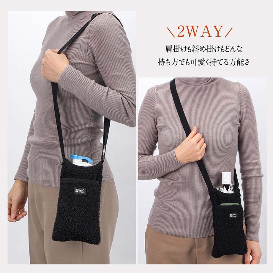 スマホポーチ スマホポシェット フリース モコモコ バッグ レディース