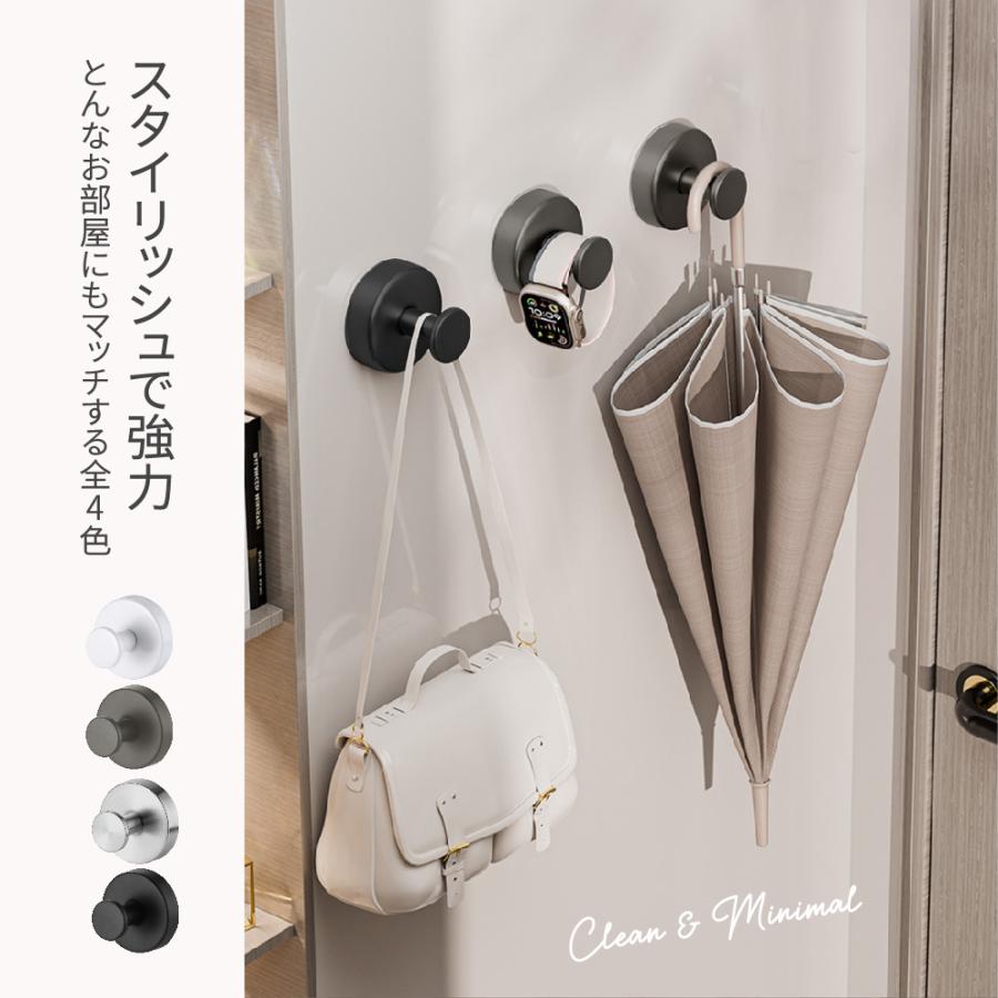 2個セット 吸盤フック 強力 おしゃれ フック 壁 吸盤 穴あけない 超