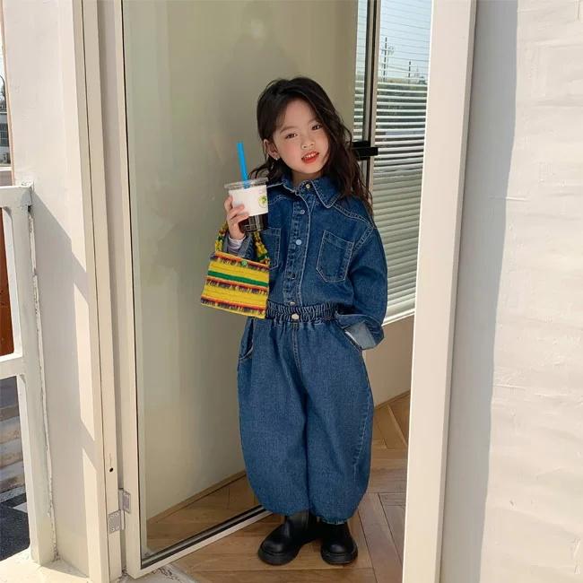 休日限定 デニム セットアップ オーバーオール ジャケット セット