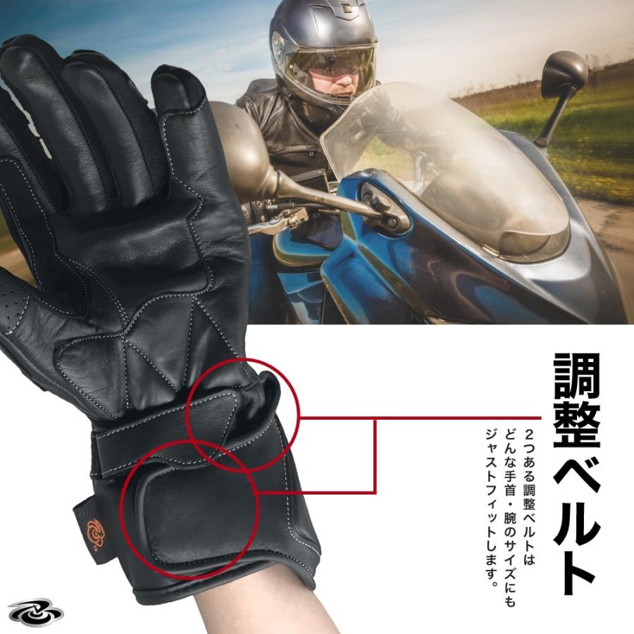 2980！人気Mサイズ美品！プリュス　Mサイズ Shinobu Riders {冬用 防寒} 牛革 バイク グローブ カーボン