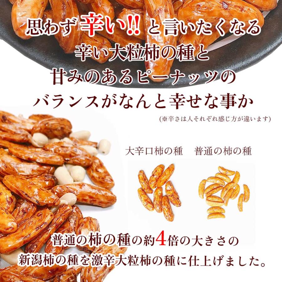 大辛口 柿の種 ピーナッツ入り 辛口 新潟米使用 柿ピー 大粒 国内製造