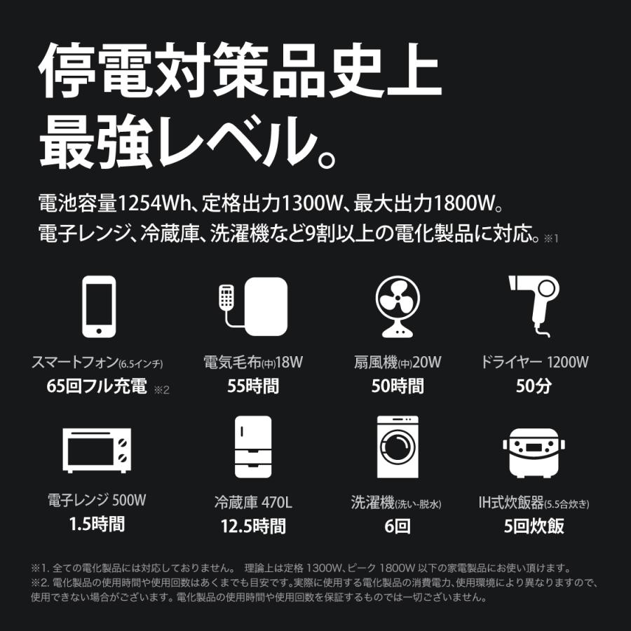 ポータブル電源 大容量 1300w 防災セット 防災用品 防災グッズ 非常用電源｜shinpei00001｜05