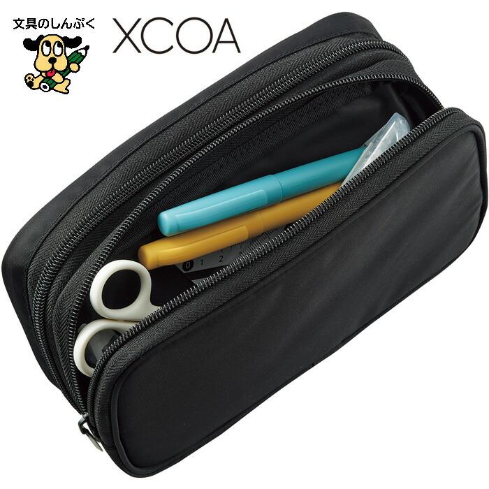 ペンケース スプレッドダブルペンケース XCOA 大容量 A3801 A-3801