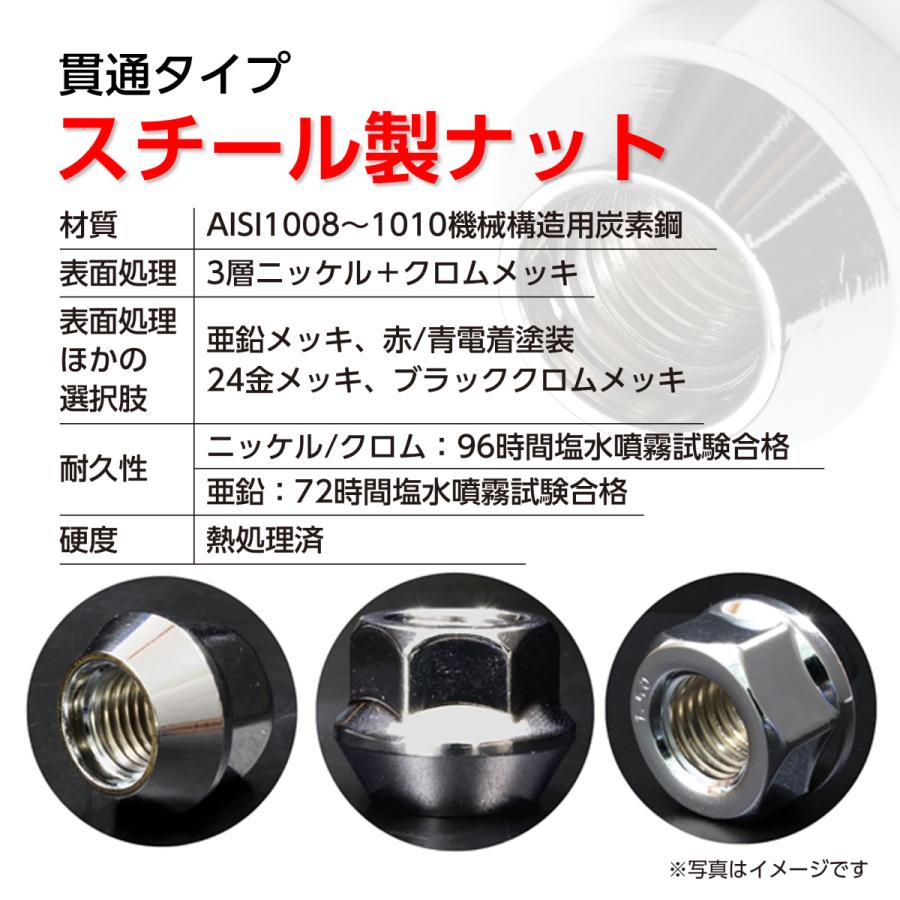 ホイールナット 貫通ナット M12 P1.25 19mm 20個入 スズキ