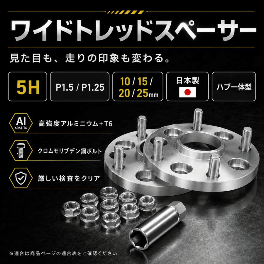 ワイドトレッドスペーサー 20mm ワイトレ 国産 日本製 PCD100 4H/4穴