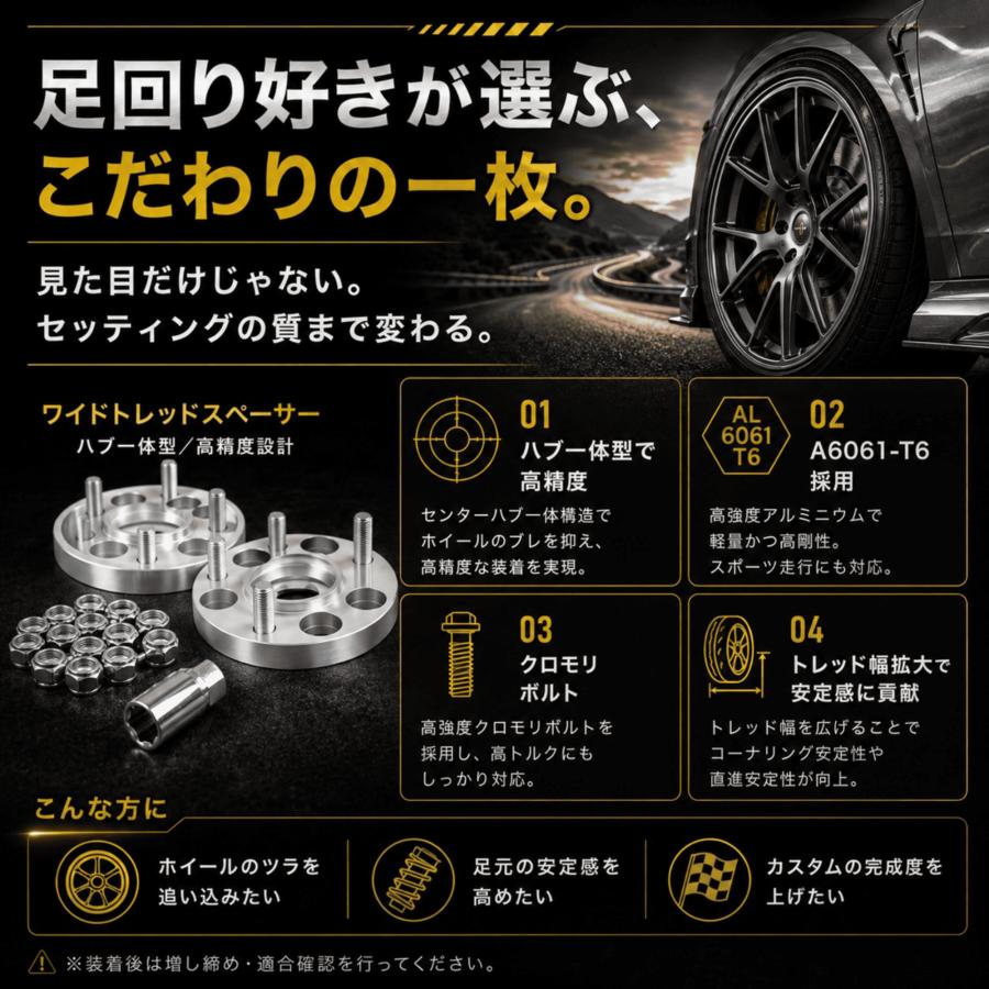 ワイドトレッドスペーサー 15mm ワイトレ 国産 日本製 PCD114.3 5H/5穴