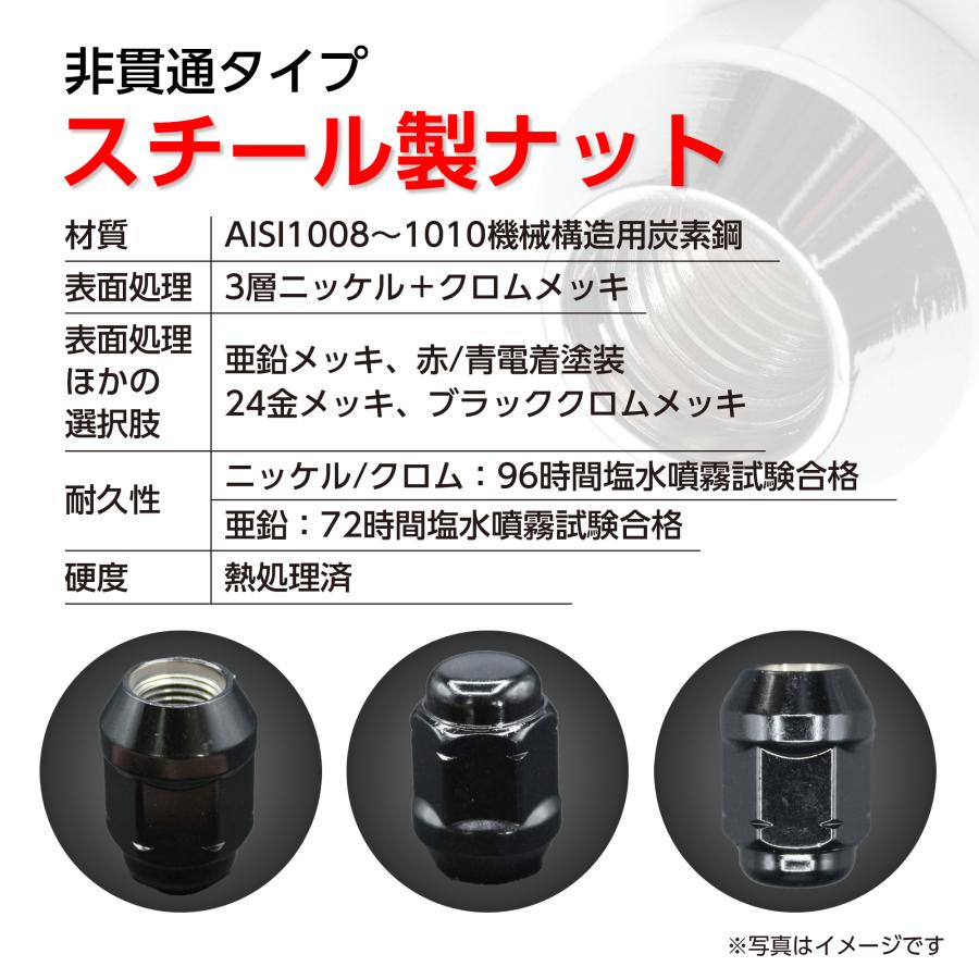 ホイールナット 袋ナット ブラック 非貫通 M12 P1.5 19mm 20個入