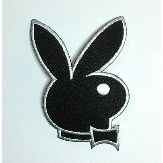 アイロンワッペン★PLAYBOY★黒 アイロンワッペン ワッペン キャラ・ロゴワッペン PLAY BOY 刺繍