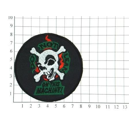 アイロンワッペン ワッペン ドクロ・スカルワッペン 刺繍ワッペン 丸型