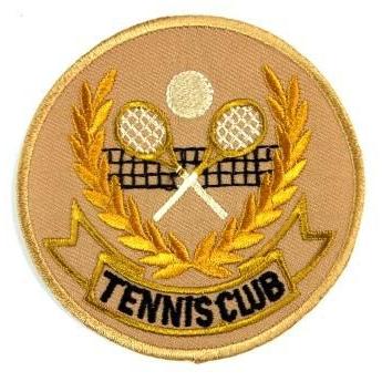 アイロンワッペン ワッペン 丸型ワッペン 刺繍ワッペン TENNIS CLUB  