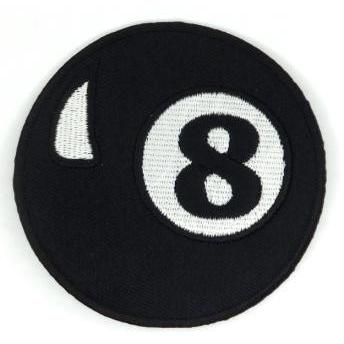 アイロンワッペン ワッペン 丸型ワッペン 刺繍ワッペン 8ボール