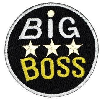 アイロンワッペン ワッペン 丸型ワッペン 刺繍ワッペン BIG BOSS