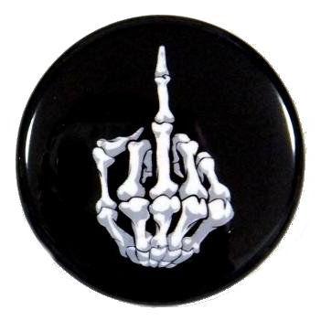 缶バッジ FUCK YOU ! 黒 骨 38mm ピンバッジ : SHINSEITECH - 通販