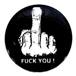 缶バッジ FUCK YOU ! 黒 38mm ピンバッジ : SHINSEITECH - 通販