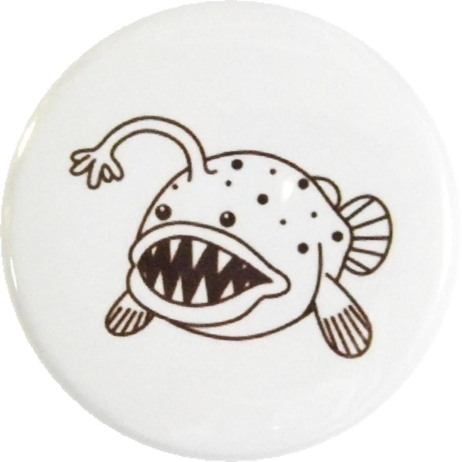 缶バッジ 動物 生き物 チョウチンアンコウ 38mm ピンバッジ