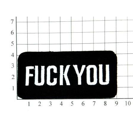 アイロンワッペン ワッペン 文字ワッペン 刺繍ワッペン FUCK YOU