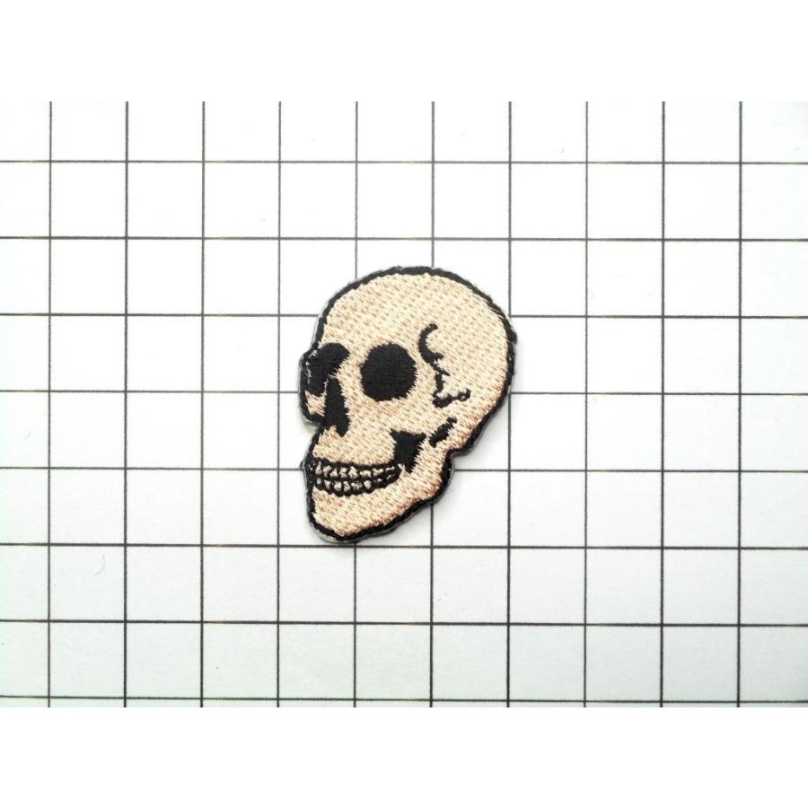 アイロンワッペン ミニワッペン ワッペン 刺繍ワッペン ドクロ スカル