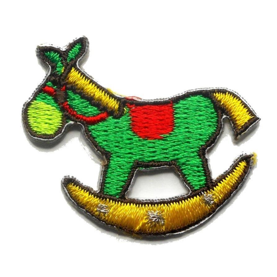 アイロンワッペン ミニワッペン ワッペン 刺繍ワッペン 木馬 アイロン