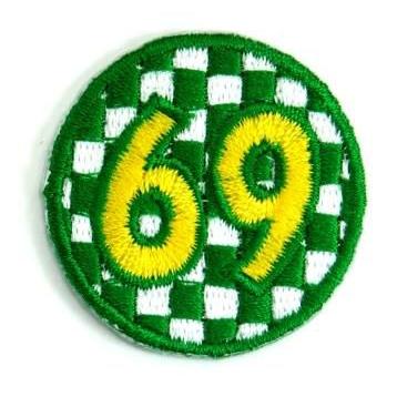 アイロンワッペン ミニワッペン ワッペン 刺繍ワッペン 69 アイロンで