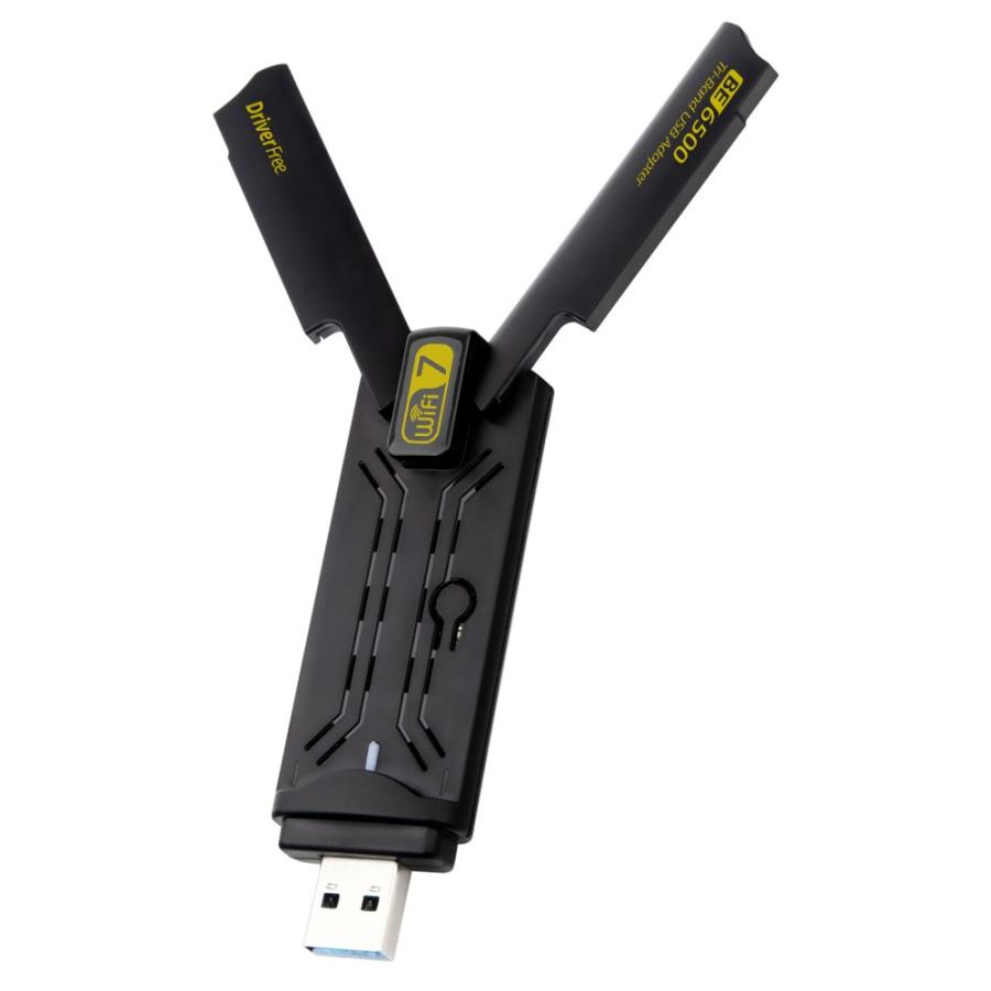 WiFi7 無線LAN 子機 BE6500 アダプター USB3.0 トライバンド 6GHz対応