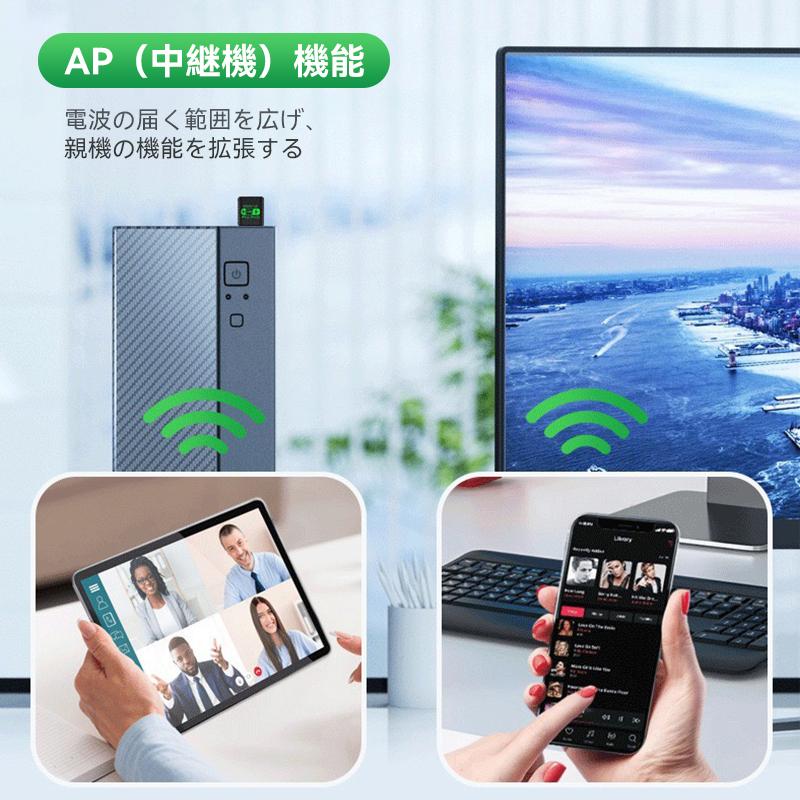 Wifi6 2in1 900M 無線LAN 子機 USB A 小型 アダプター Bluetooth 5.4