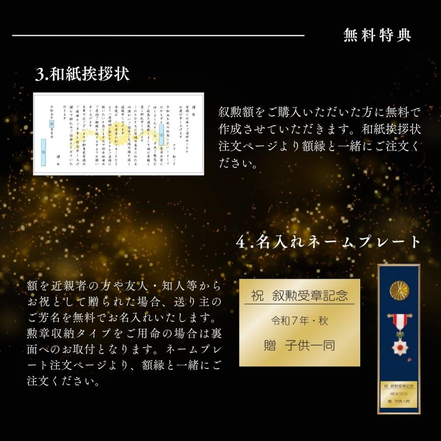叙勲額・褒章額・中綬章・重光章3点セット【匠】【誉】写真額 額縁